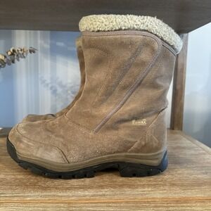 Sorel‎ Waterfall Tan Suede Women Snow Boots Mid Calf Size 11 NL1964-250